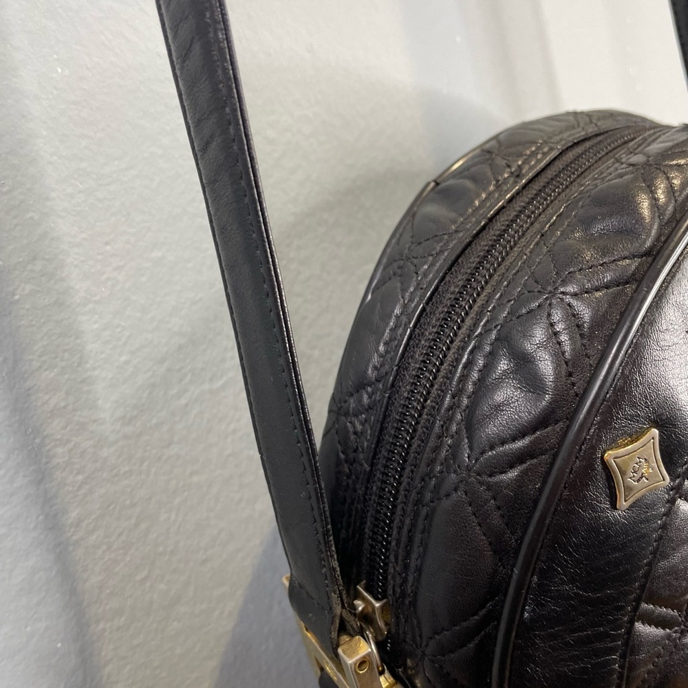MCM Black Quilted Leather Round Crossbody - Picture 9 of 11